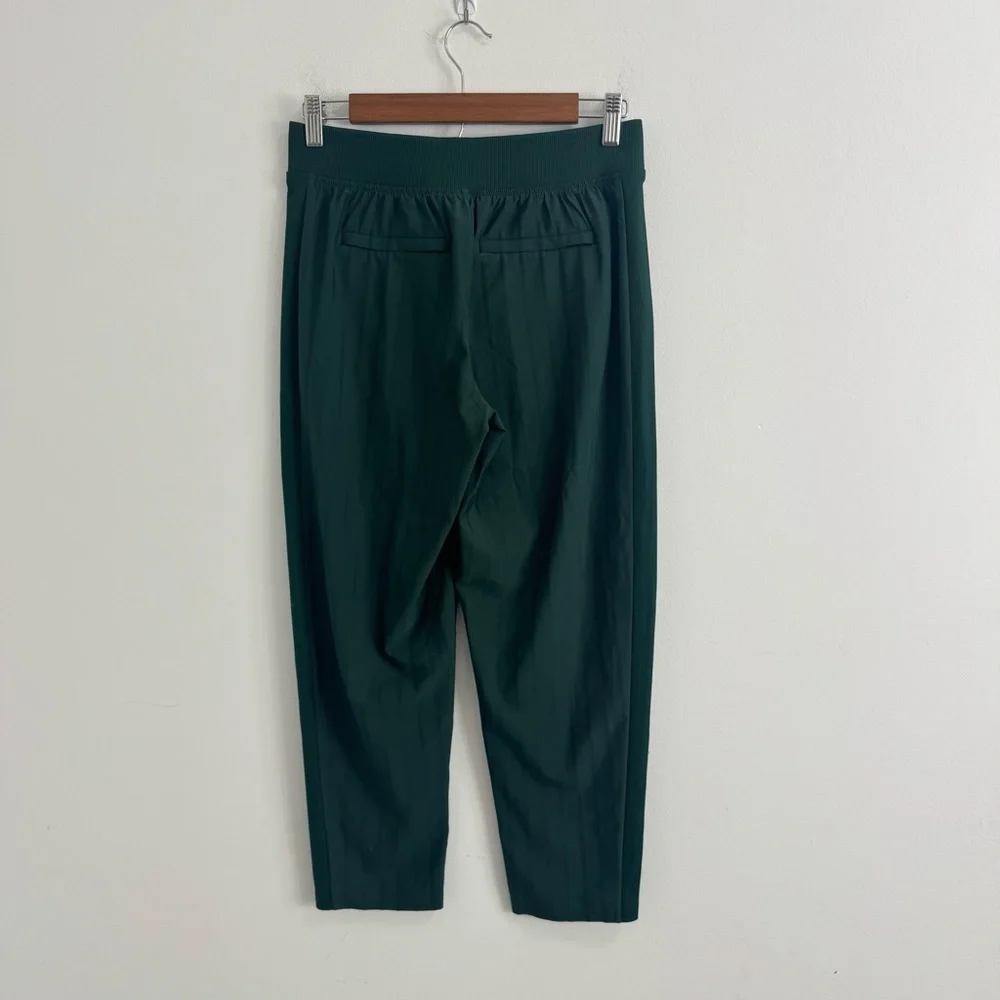Athleta Brooklyn Ankle Pant Emerald Green Stripe Size 2 Petite Travel Work - Picture 3 of 16
